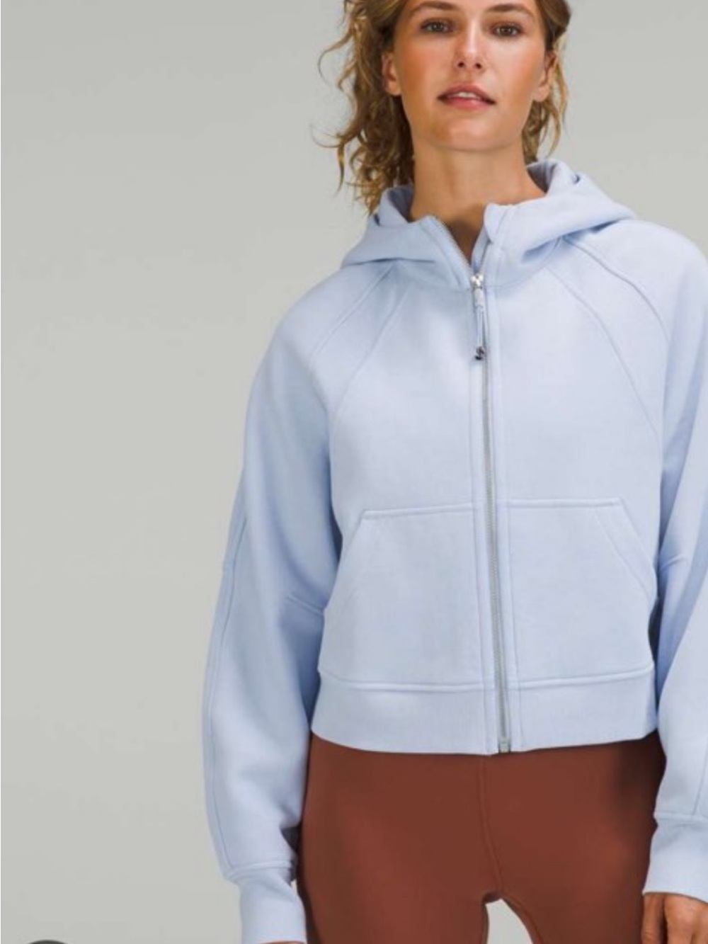 lululemon athletica Light Blue Zip Hoodie Blue Linen
